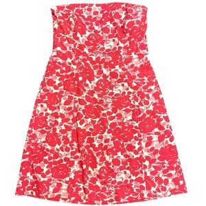 J. Crew Strapless Pink Floral Mini Dress Size 14